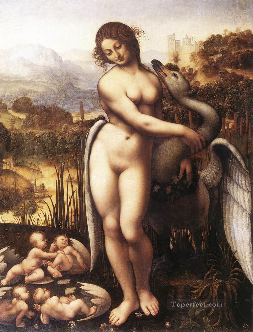 Leda und die Schwan 1505 Leonardo da Vinci Vögel Ölgemälde